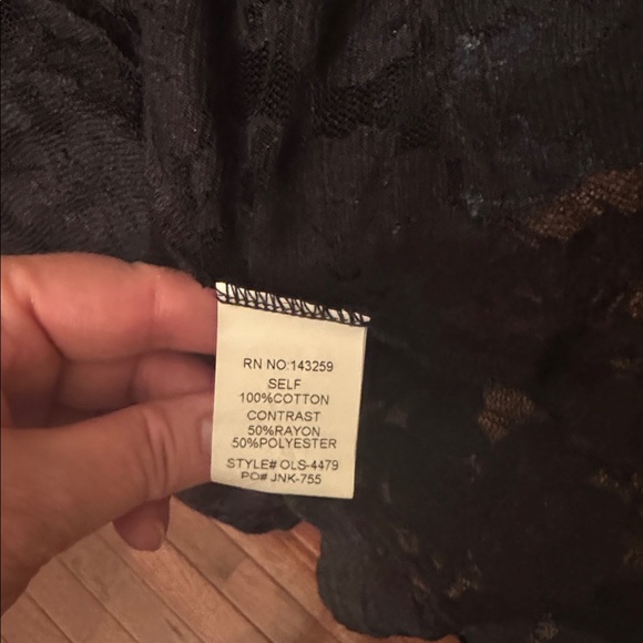 ORIGAMI Denim Vest Black Lace Bottom Boho Western Layering Piece Plus Size - Picture 11 of 13